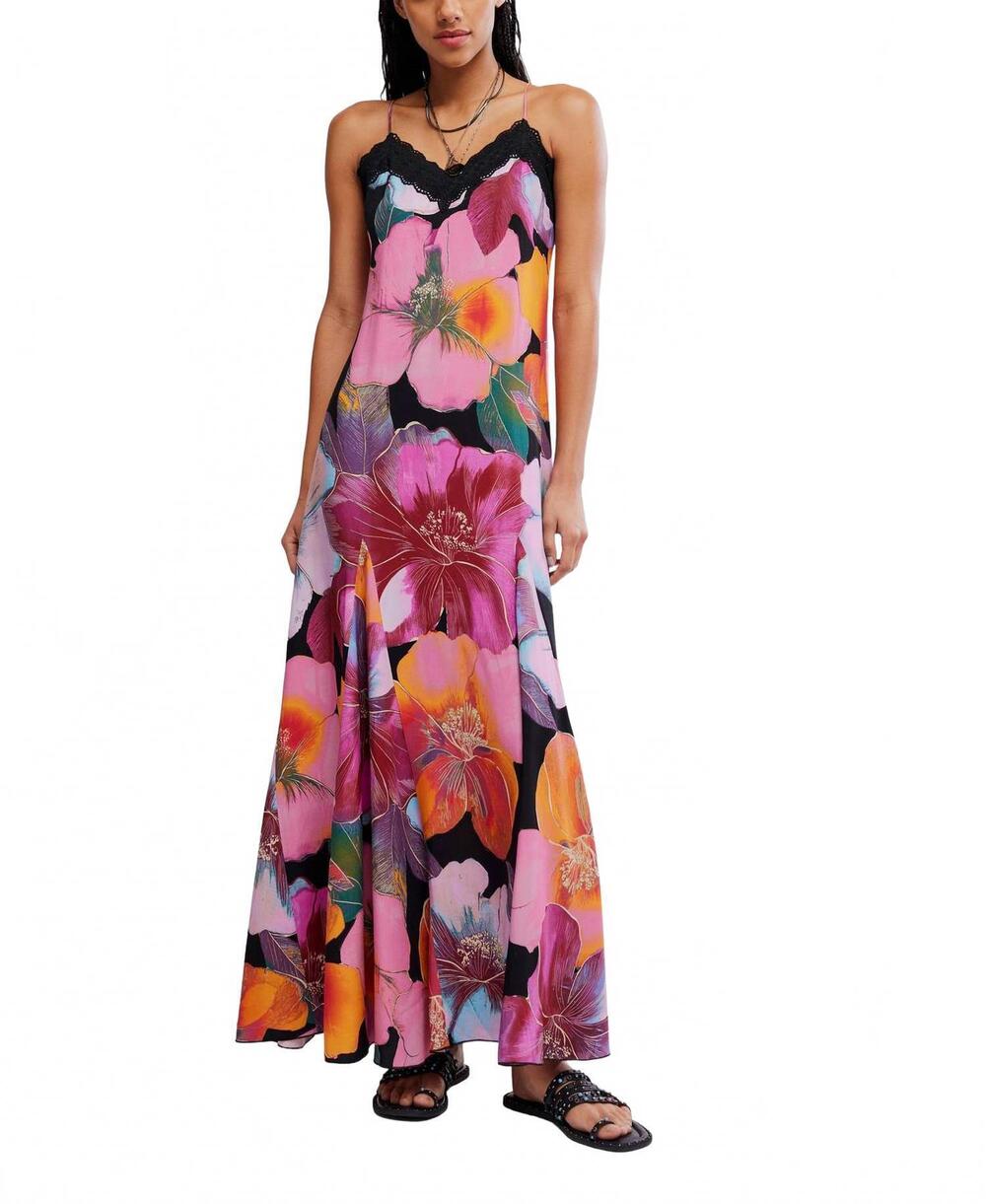 NEW FREE PEOPLE bloomspell maxi dress in pink multi